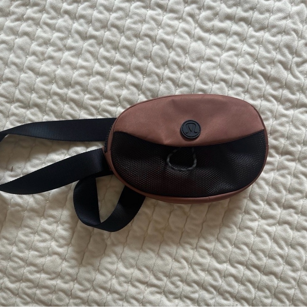 Brown and Black Lululemon fanny pack